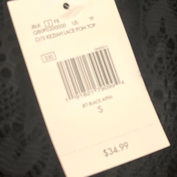 COPY - Guess crop top Keziah Lace Pom Top JET BLACK - Picture 3 of 8
